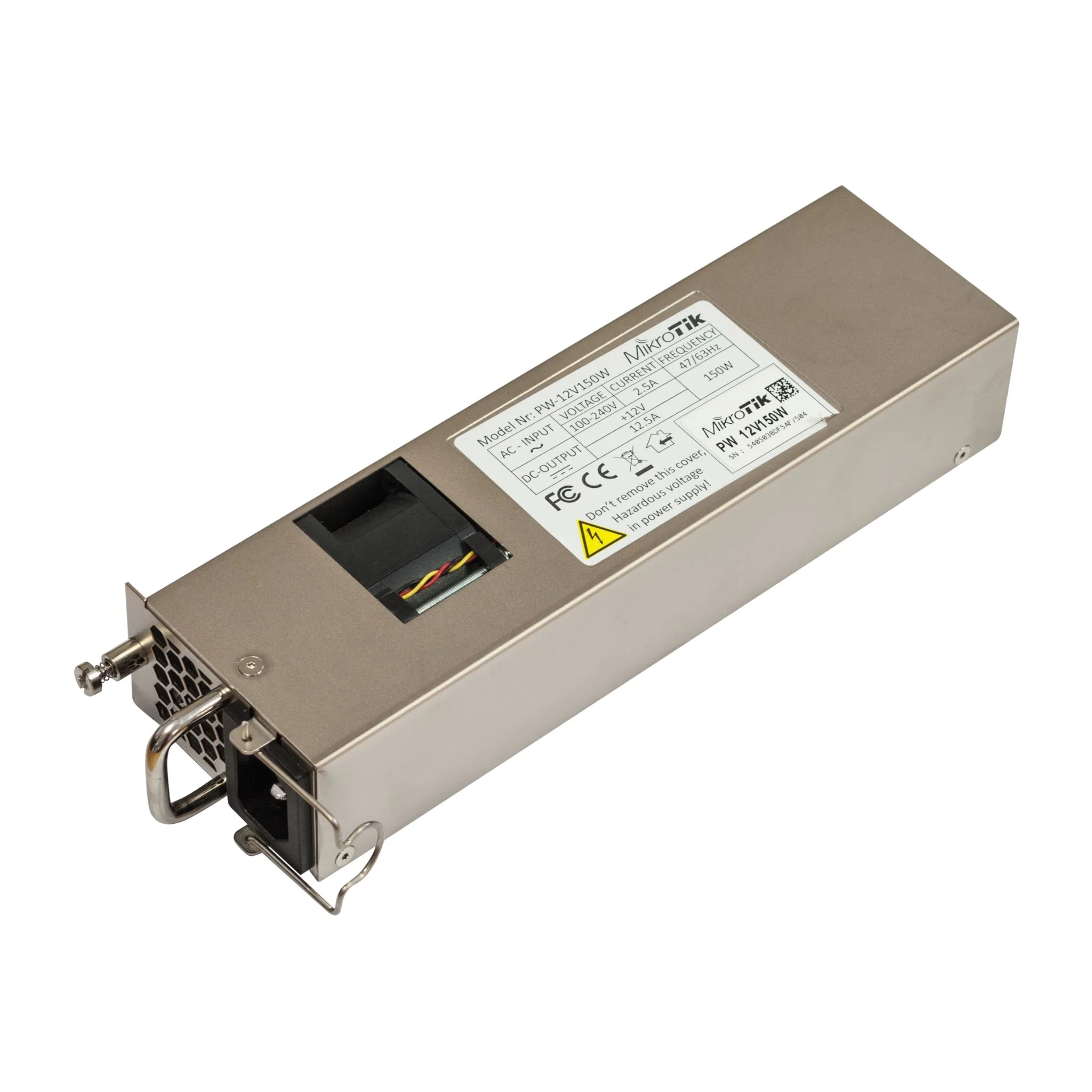 MikroTik Hot Swap 12v 150W AC/DC power supplies for CCR1072-1G-8S/CCR2216-1G-12XS-2XQ and CRS518-16XS-2XQ-RM
